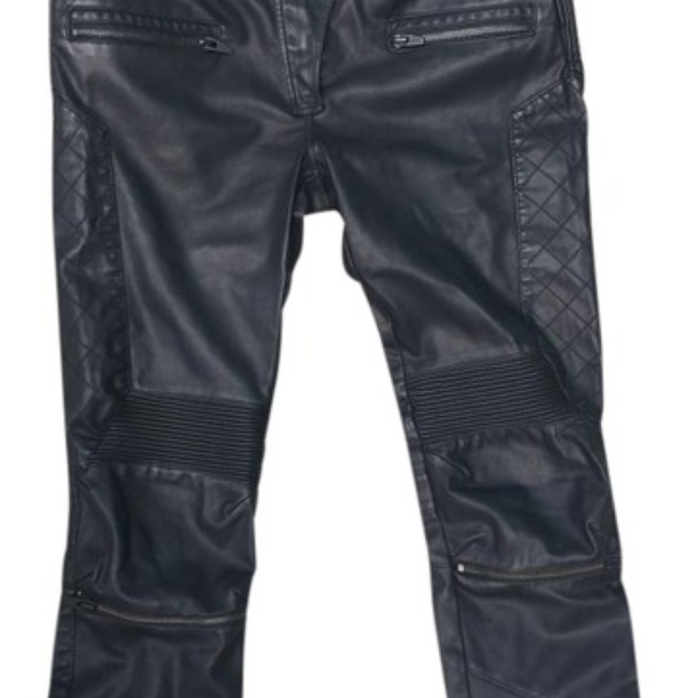 ZARA Quilted Faux Leather Skinny Pant w/ Zippers - Picture 7 of 8